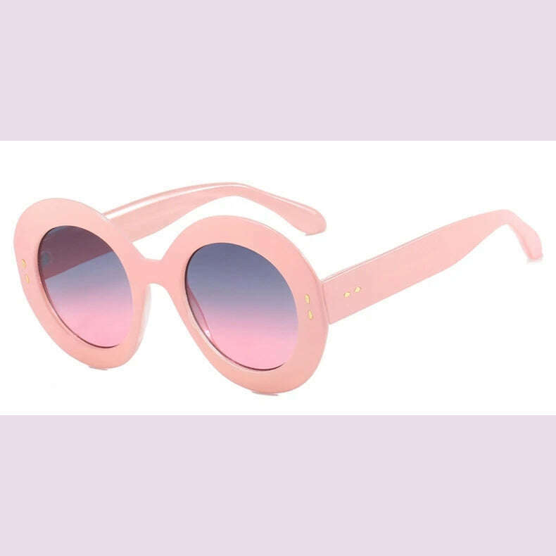 KIMLUD, Oversized Round Glasses Frames Women Fashion Clear Lens Optical Eyeglasses Frame Ladies Eyewear Leopard Black, Pink Gray Pink, KIMLUD APPAREL - Womens Clothes