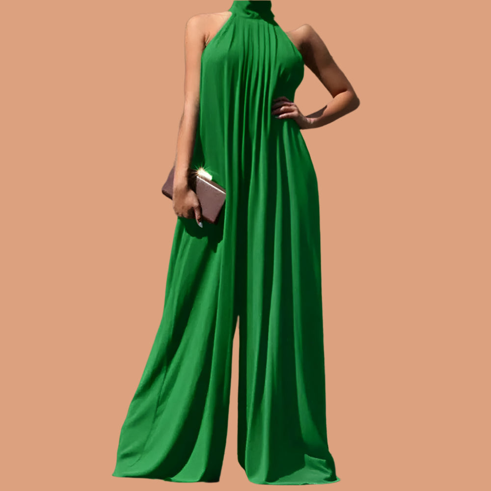 KIMLUD, Oversized ZANZEA Fashion Women Jumpsuits 2023 Summer Pleated Wide Leg Overalls Casual Solid Sleeveless Loose Button Up Rompers, KIMLUD Womens Clothes