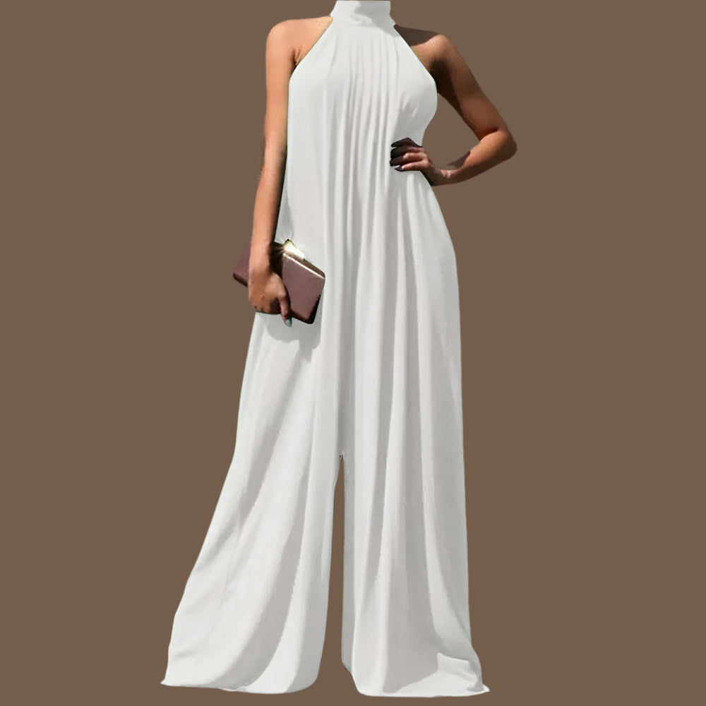 KIMLUD, Oversized ZANZEA Fashion Women Jumpsuits 2023 Summer Pleated Wide Leg Overalls Casual Solid Sleeveless Loose Button Up Rompers, KIMLUD Womens Clothes