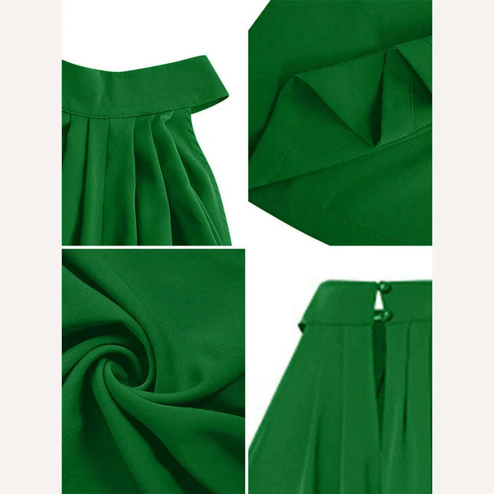 KIMLUD, Oversized ZANZEA Fashion Women Jumpsuits 2023 Summer Pleated Wide Leg Overalls Casual Solid Sleeveless Loose Button Up Rompers, KIMLUD Womens Clothes