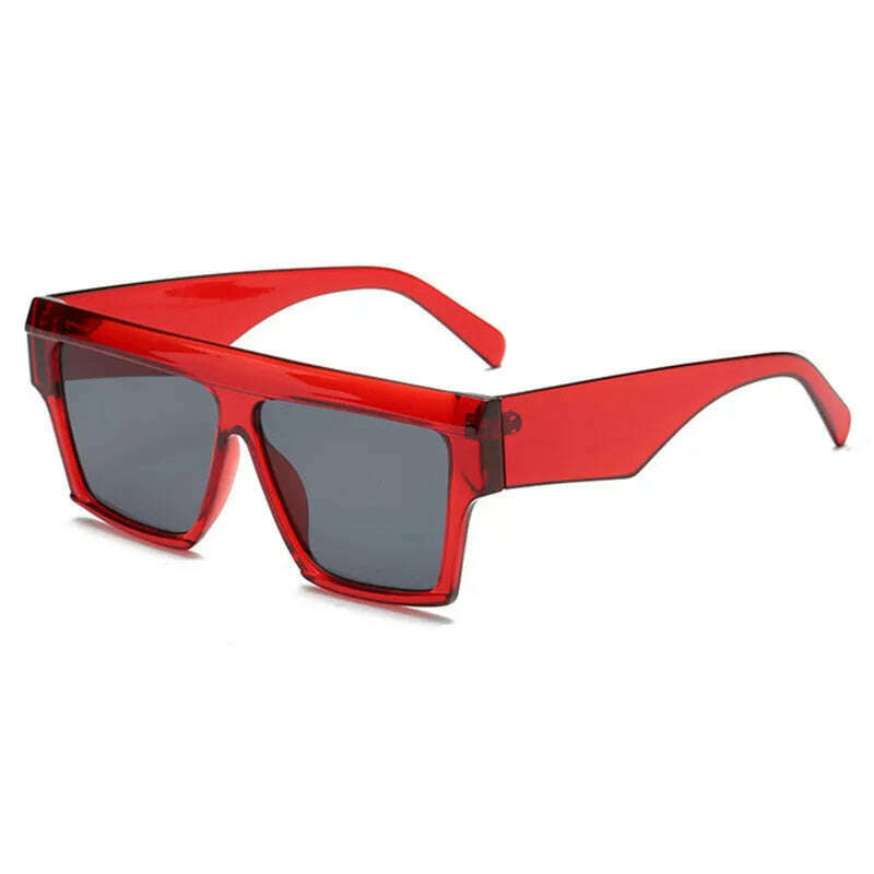 KIMLUD, OVOYAN 2022 Oversized Sunglasses Women Luxury Brand Sun Glasses For Women/Men High Quality Vintage Glasses Lentes De Sol Mujer, RedGray / Other, KIMLUD APPAREL - Womens Clothes