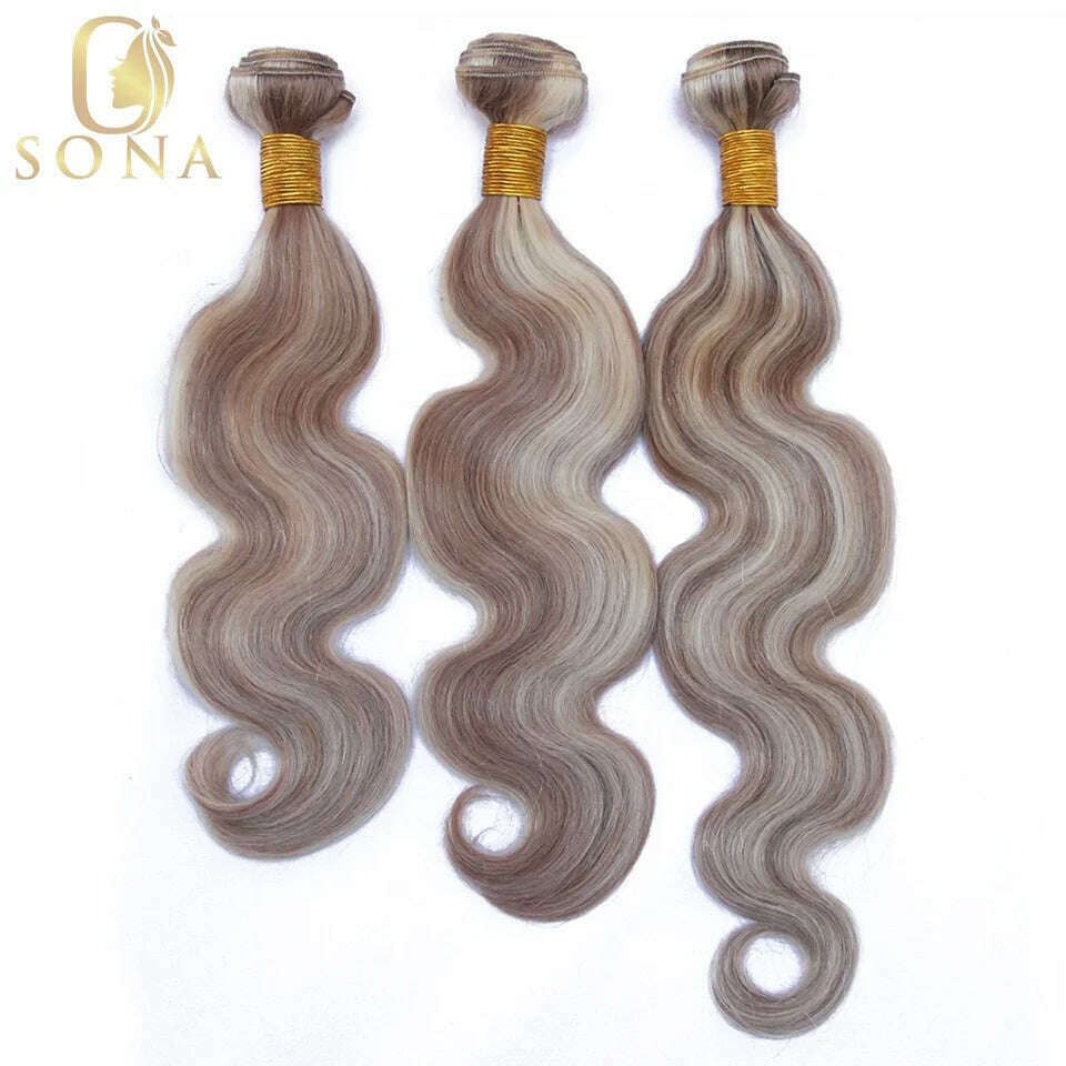 KIMLUD, P8/613 Color Wavy Human Hair 4x4 Lace Closure Bundles Chocolate Brown and Honey Blonde Highlight 13x4 Transparent Lace Frontal, KIMLUD Womens Clothes