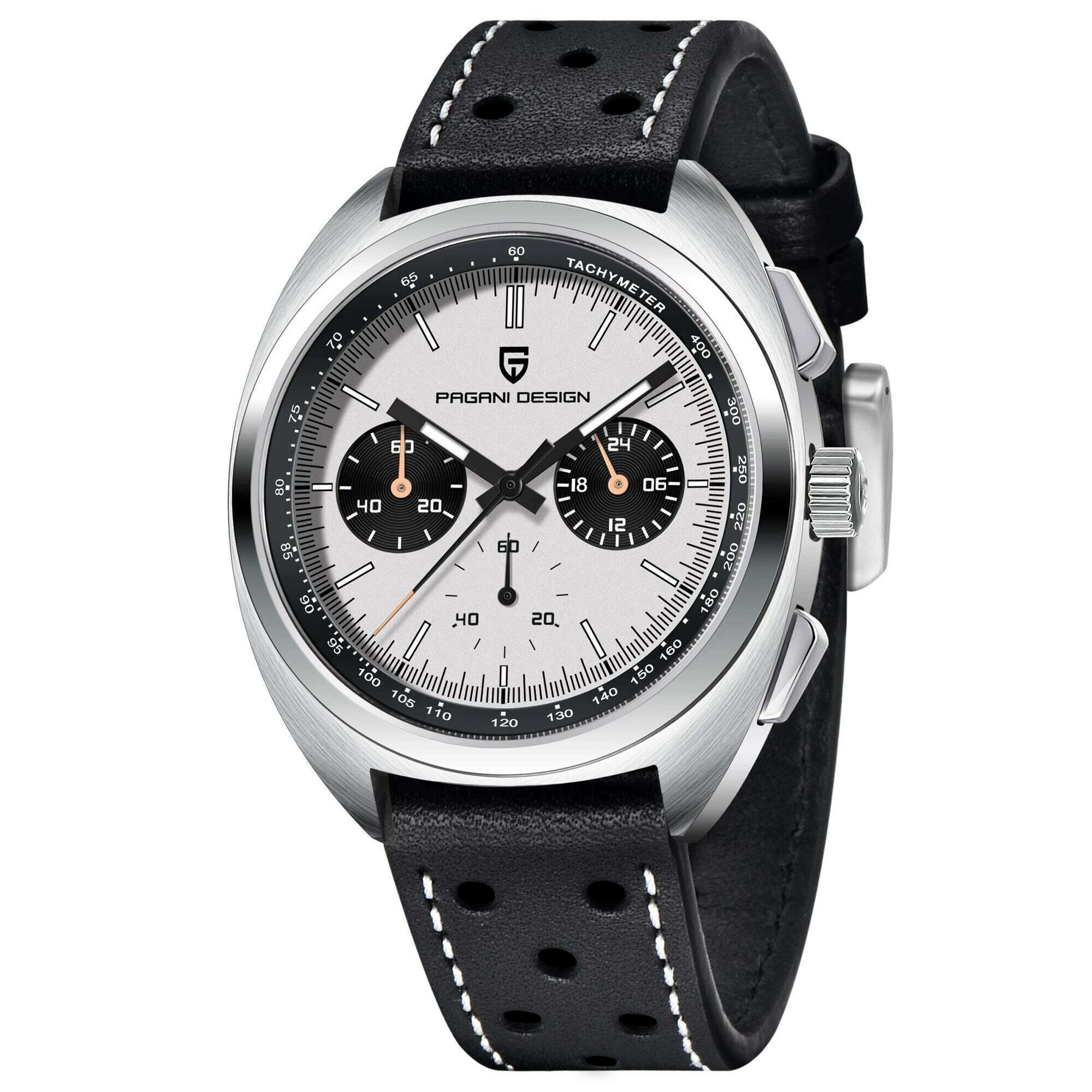 KIMLUD, PAGANI DESIGN Panda Dial Men Watches Luxury Quartz Watch For Men Japan VK63 Sport Chronograph Sapphire glass Wristwatch 2024 New, White, KIMLUD APPAREL - Womens Clothes