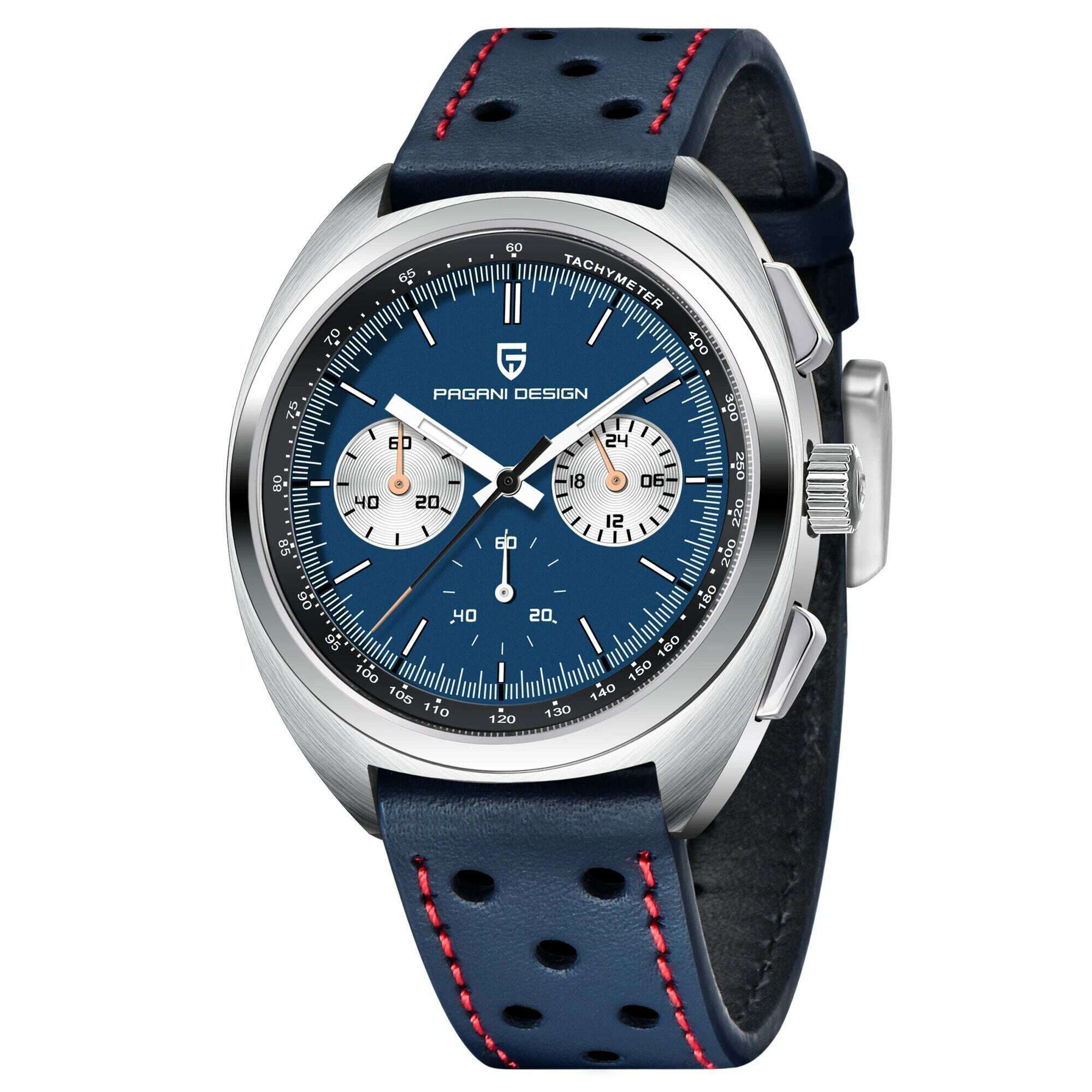 KIMLUD, PAGANI DESIGN Panda Dial Men Watches Luxury Quartz Watch For Men Japan VK63 Sport Chronograph Sapphire glass Wristwatch 2024 New, Blue, KIMLUD APPAREL - Womens Clothes