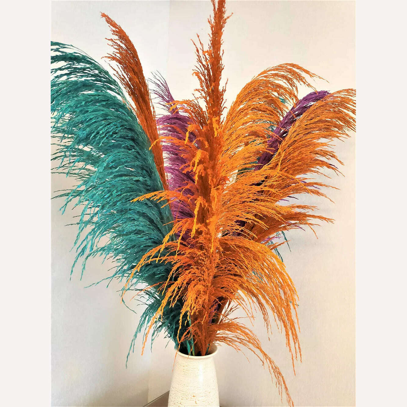 Pampas Grass Tall,80-120cm Natural Brown Pampas Floral Vintage Dried Flower,Large Dried Plant for Living Room Boho Decor Bouquet - KIMLUD