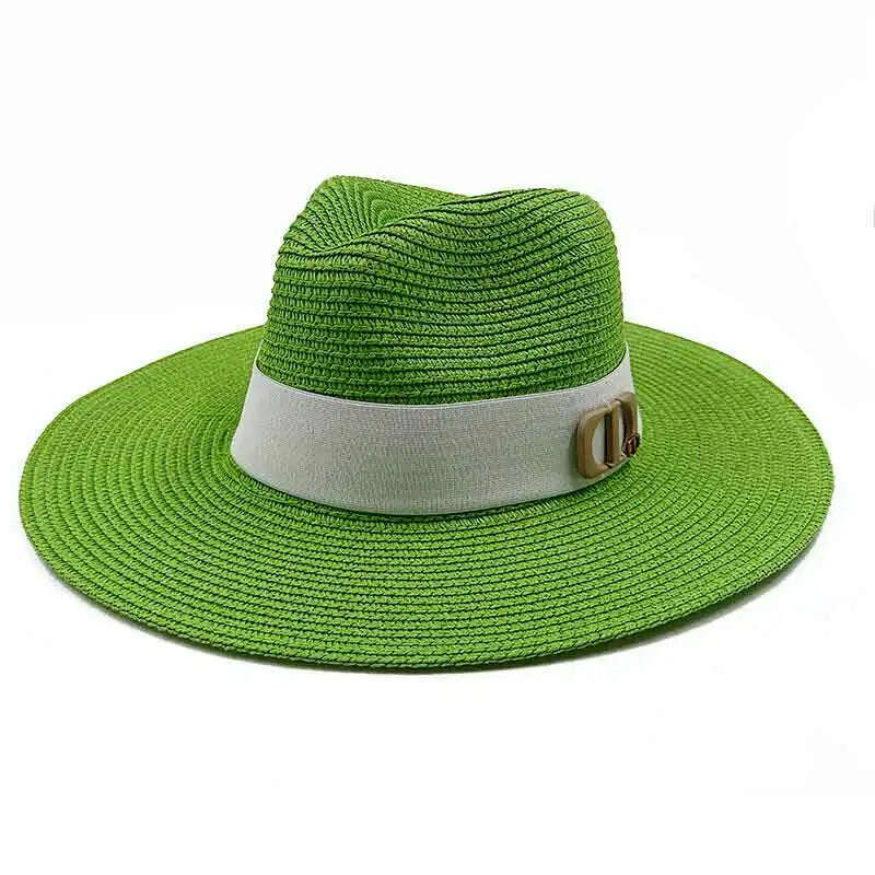 Panama Jazz Cap Summer Hats For Women Men New Colorful Sun Hat Outdoor Straw Hat Sun Protection Beach Hat Unisex Straw Hat 2022 - KIMLUD