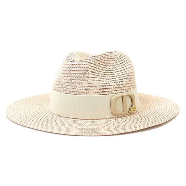 Panama Jazz Cap Summer Hats For Women Men New Colorful Sun Hat Outdoor Straw Hat Sun Protection Beach Hat Unisex Straw Hat 2022 - KIMLUD