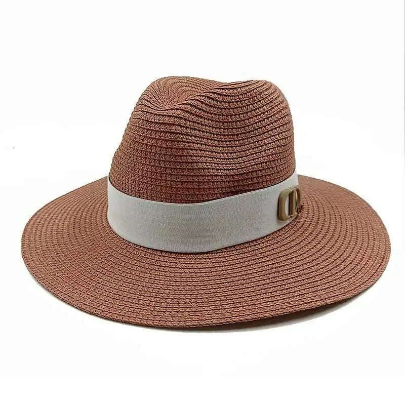 Panama Jazz Cap Summer Hats For Women Men New Colorful Sun Hat Outdoor Straw Hat Sun Protection Beach Hat Unisex Straw Hat 2022 - KIMLUD