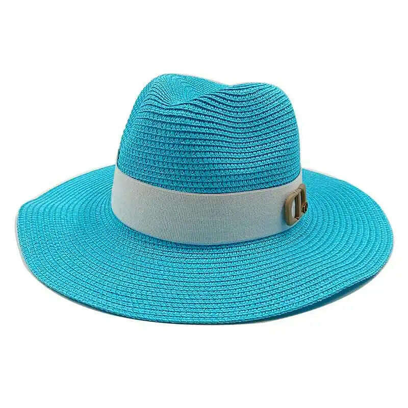 Panama Jazz Cap Summer Hats For Women Men New Colorful Sun Hat Outdoor Straw Hat Sun Protection Beach Hat Unisex Straw Hat 2022 - KIMLUD