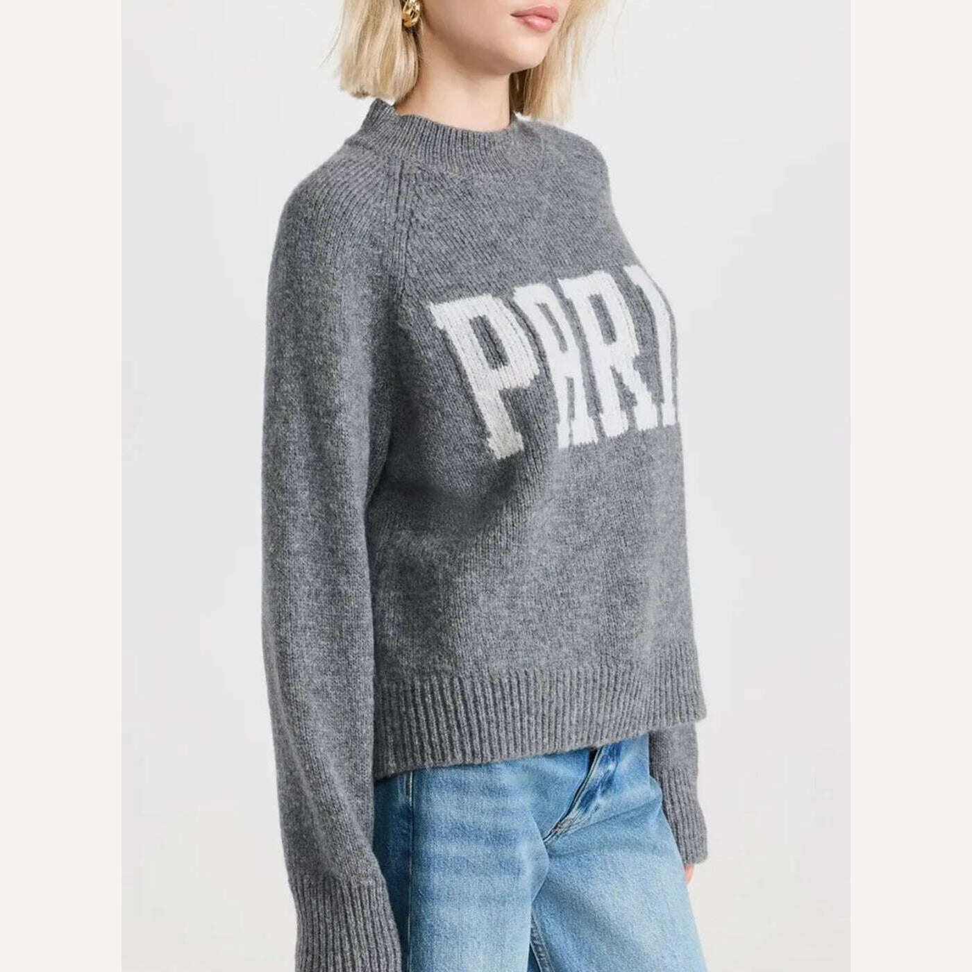 KIMLUD, Paris Cashmere Sweaters For Women Autumn Winter Clothes 2023 Designer Fashion Pullovers Sweater Casual Jumper Tops Female, KIMLUD Womens Clothes