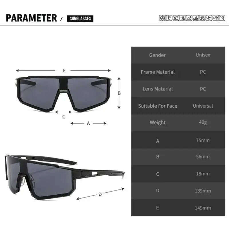 PC Bicycle Cycling Glasses Road Bike Eyewear Mountain Bicycle Sunglasses Men Women Outdoor Sports Cycling Goggles Unisex - KIMLUD