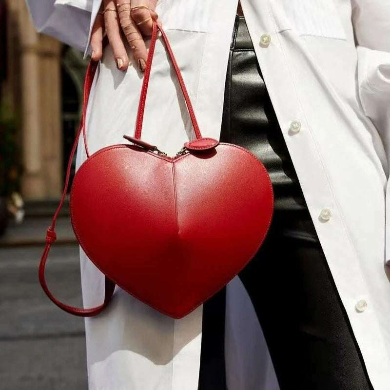 KIMLUD, Peach Heart Shape Luxury Designer Handbags For Women 2023 New Fashion Purse Simple Versatile Lady Small Shoulder Crossbody Bags, KIMLUD Womens Clothes
