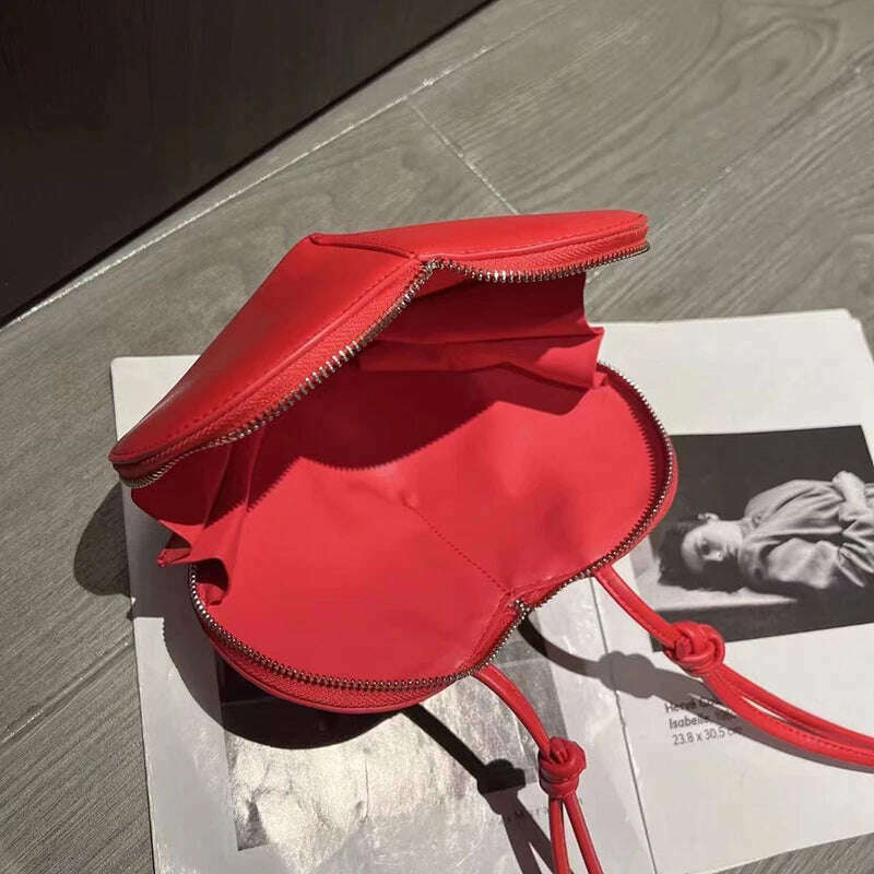 KIMLUD, Peach Heart Shape Luxury Designer Handbags For Women 2023 New Fashion Purse Simple Versatile Lady Small Shoulder Crossbody Bags, KIMLUD Womens Clothes