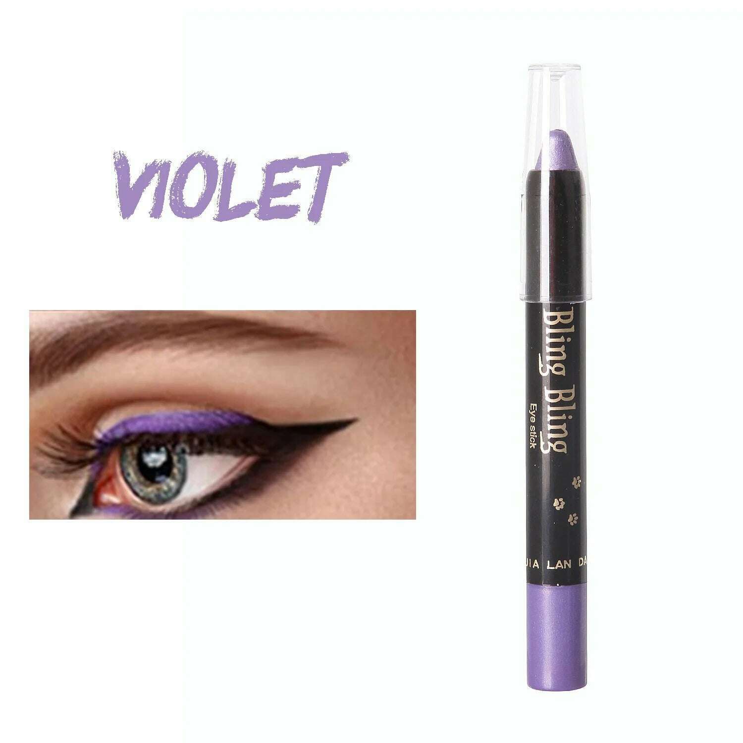 KIMLUD, Pearlescent Glitter Eyeshadow Pen Eye Shadow Pencil Waterproof Matte Cream Nude Eye Makeup Pigment Silkworm Eyeliner Shadow Pen, Violet, KIMLUD Womens Clothes