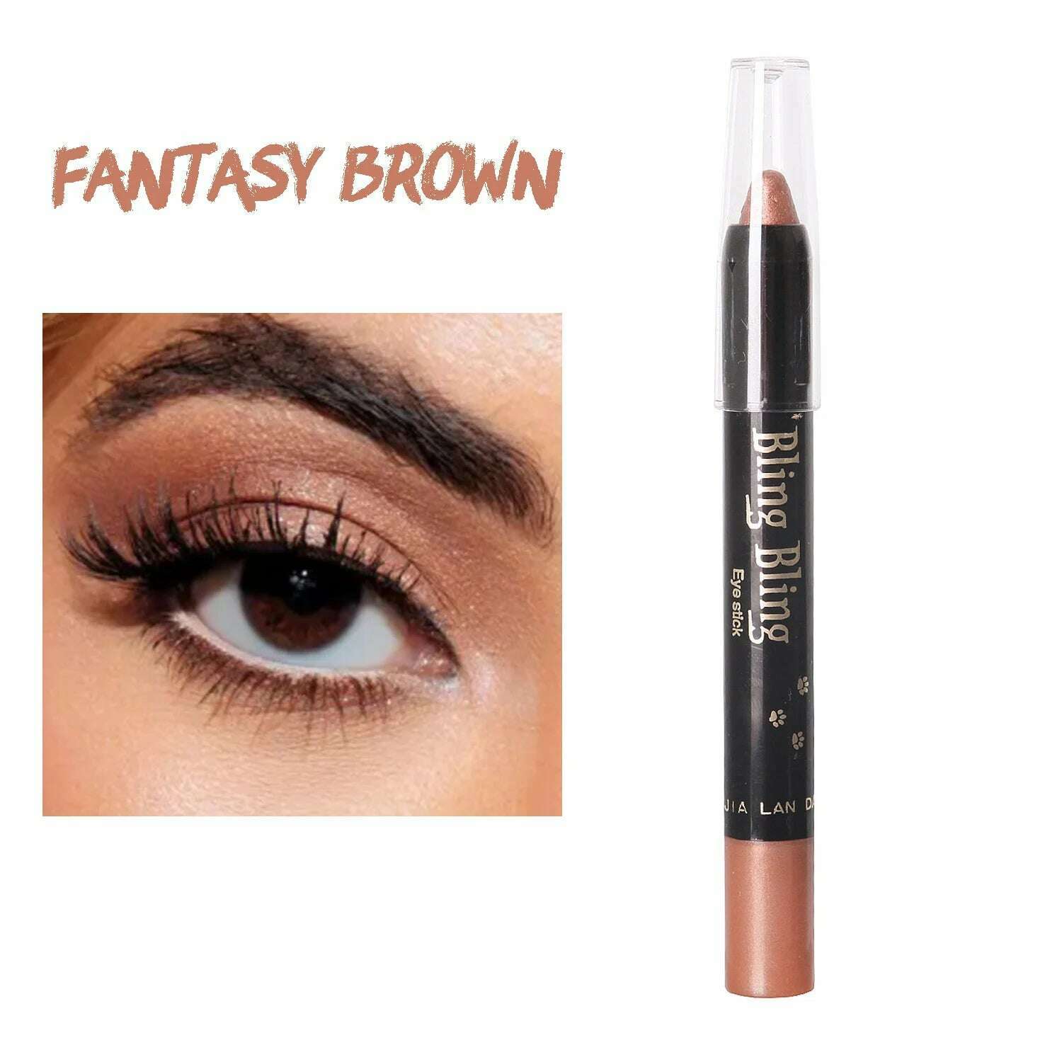 KIMLUD, Pearlescent Glitter Eyeshadow Pen Eye Shadow Pencil Waterproof Matte Cream Nude Eye Makeup Pigment Silkworm Eyeliner Shadow Pen, Fantasy Brown, KIMLUD Womens Clothes