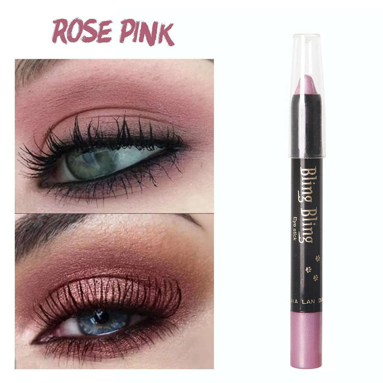 KIMLUD, Pearlescent Glitter Eyeshadow Pen Eye Shadow Pencil Waterproof Matte Cream Nude Eye Makeup Pigment Silkworm Eyeliner Shadow Pen, Rose Pink, KIMLUD Womens Clothes