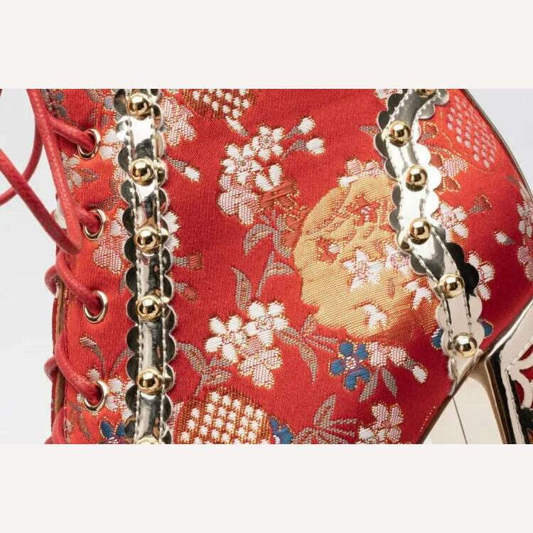 KIMLUD, Pearl/Rhinestone Satins Short Boots Waterproof Platform Diamond Decoration Chelsea Short Boots Large 34-43 High Heel Women Shoes, KIMLUD Womens Clothes