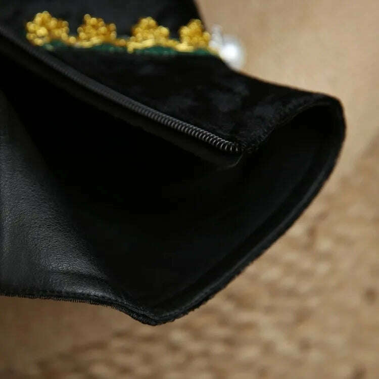 KIMLUD, Pearl/Rhinestone Satins Short Boots Waterproof Platform Diamond Decoration Chelsea Short Boots Large 34-43 High Heel Women Shoes, KIMLUD Womens Clothes