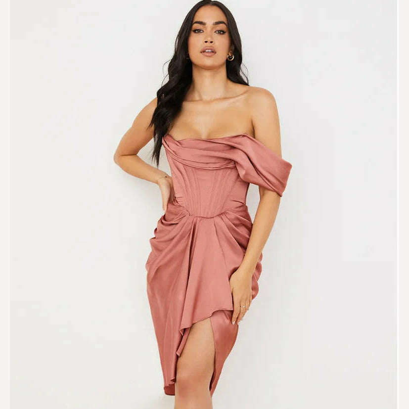KIMLUD, Peling Elegant Party Dresses for Women 2023 Prom Dress Sleeveless Bodycon Evening Dresses Sexy Party Dress Nightclub Vestidos, Maroon / S, KIMLUD APPAREL - Womens Clothes
