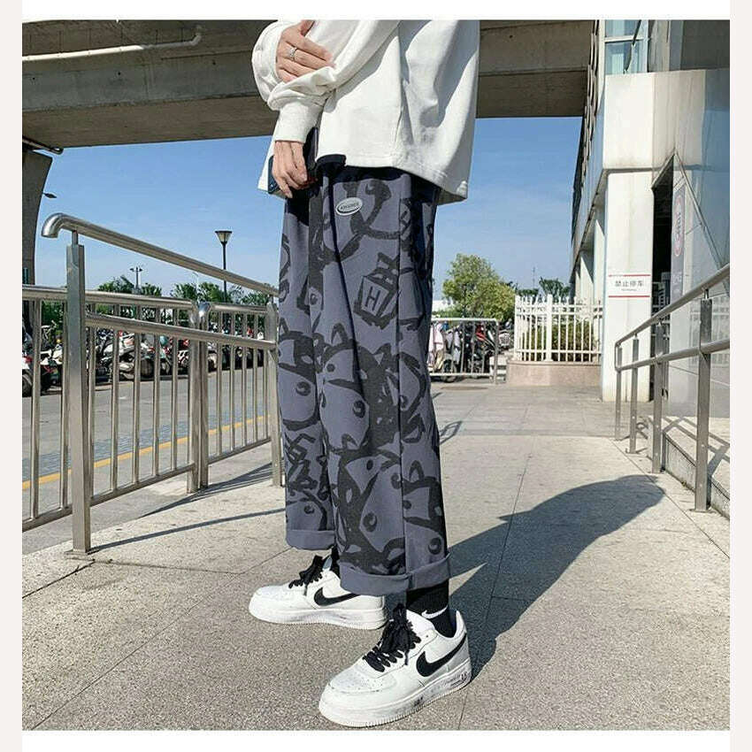 KIMLUD, Personality Street Apparel Wide Leg Pants Women Korean Fashion Loose Spring Autumn Design Sense Summer Thin Sweet Cool Ins Tide, KIMLUD Womens Clothes