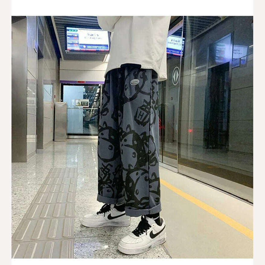 KIMLUD, Personality Street Apparel Wide Leg Pants Women Korean Fashion Loose Spring Autumn Design Sense Summer Thin Sweet Cool Ins Tide, KIMLUD Womens Clothes