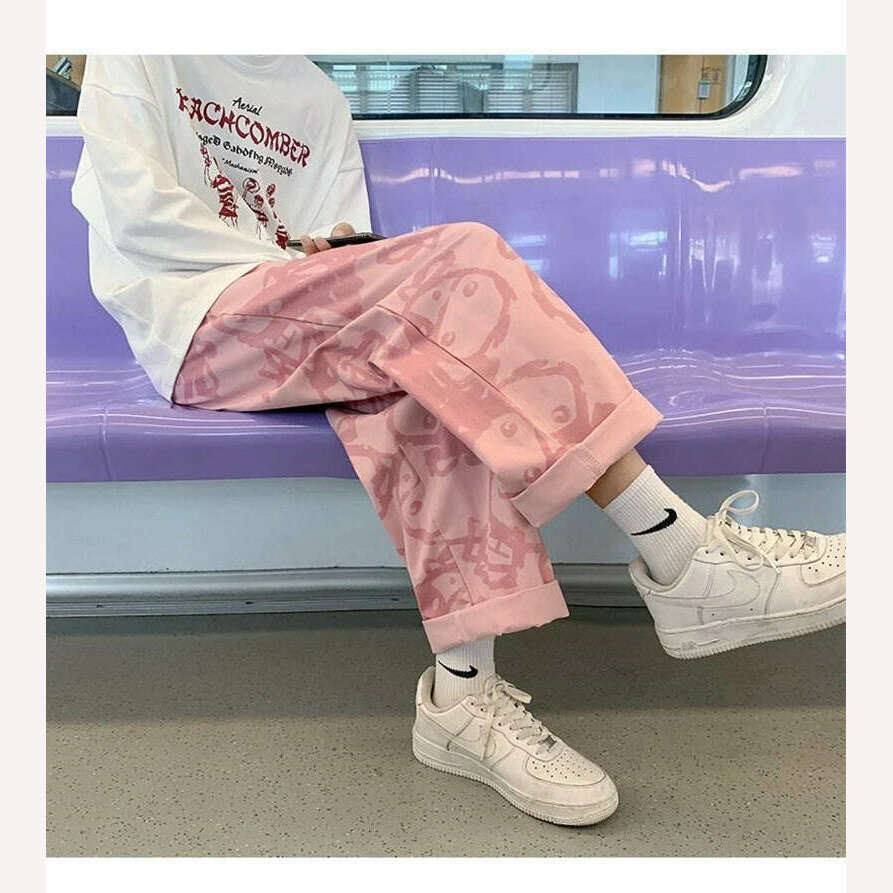 KIMLUD, Personality Street Apparel Wide Leg Pants Women Korean Fashion Loose Spring Autumn Design Sense Summer Thin Sweet Cool Ins Tide, KIMLUD Womens Clothes