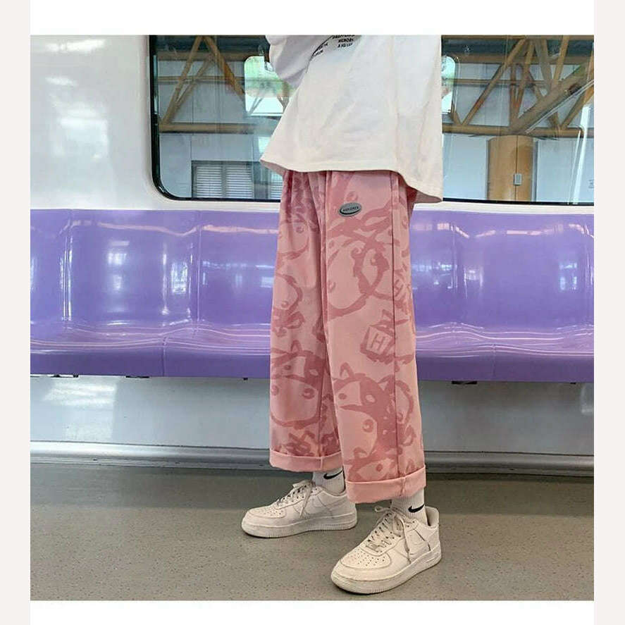 KIMLUD, Personality Street Apparel Wide Leg Pants Women Korean Fashion Loose Spring Autumn Design Sense Summer Thin Sweet Cool Ins Tide, KIMLUD Womens Clothes