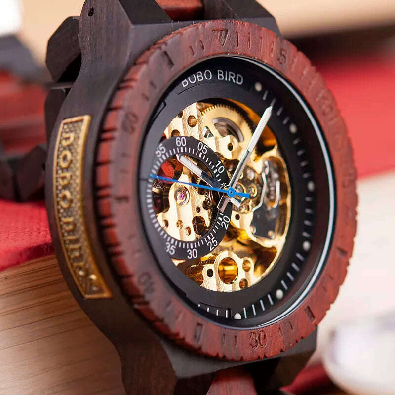 Personalized Watch Men BOBO BIRD Wood Automatic Watches Relogio Masculino Custom Anniversary Gifts for Him Free Engraving - KIMLUD