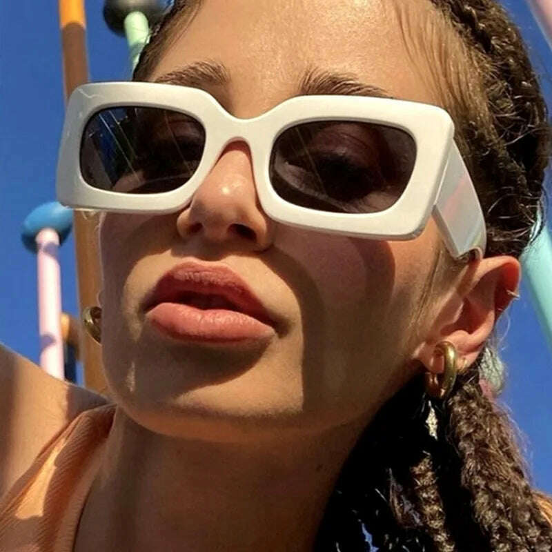 Pink Purple Square Sunglasses Women Small Frame Jelly Color Sun Glasses UV400 Protection Shades Party Decoration Female Eyewear - KIMLUD