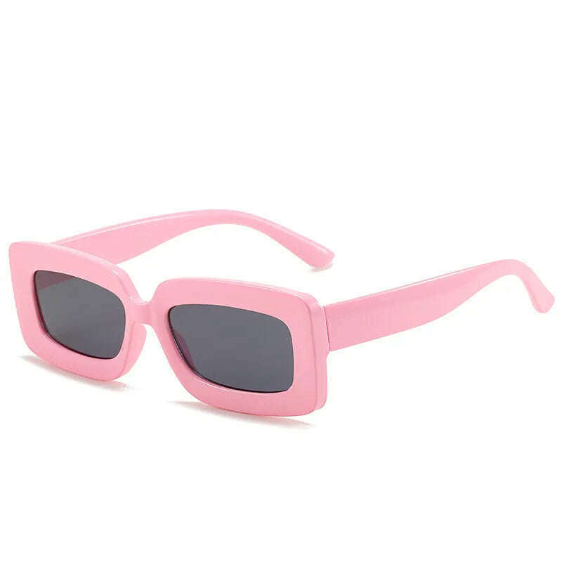 Pink Purple Square Sunglasses Women Small Frame Jelly Color Sun Glasses UV400 Protection Shades Party Decoration Female Eyewear - KIMLUD