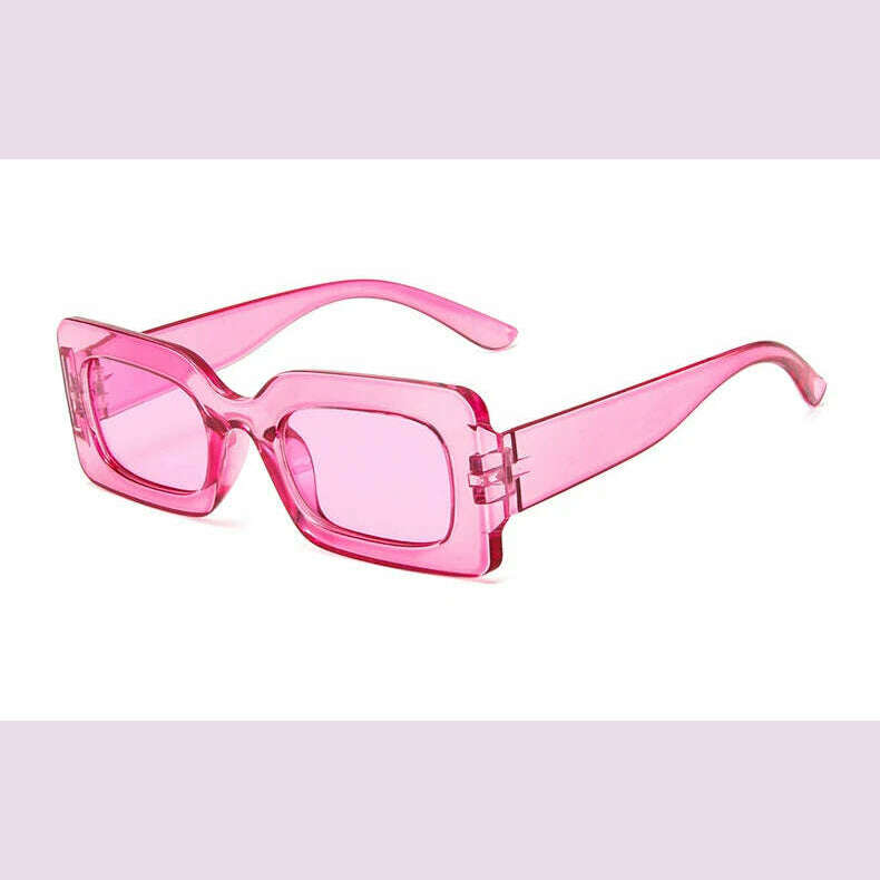 Pink Purple Square Sunglasses Women Small Frame Jelly Color Sun Glasses UV400 Protection Shades Party Decoration Female Eyewear - KIMLUD