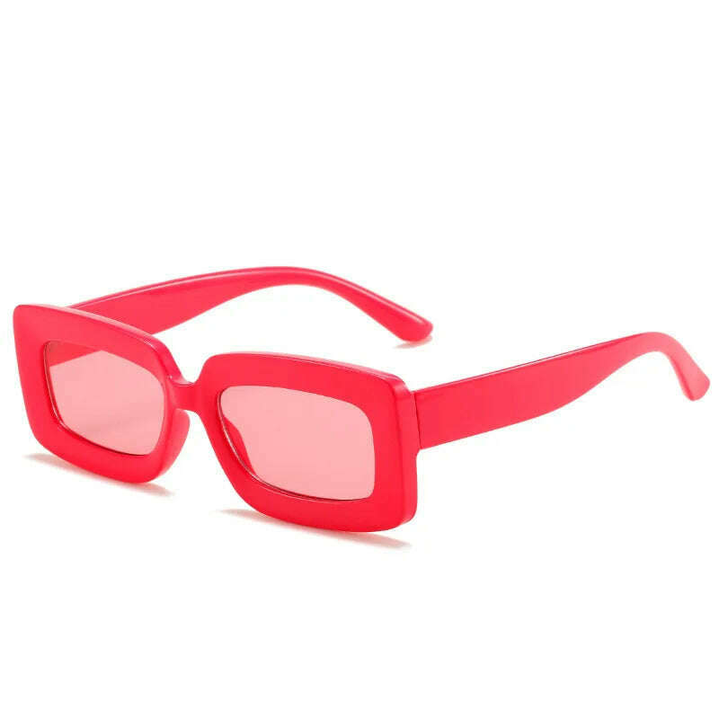 Pink Purple Square Sunglasses Women Small Frame Jelly Color Sun Glasses UV400 Protection Shades Party Decoration Female Eyewear - KIMLUD