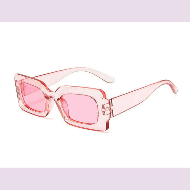 Pink Purple Square Sunglasses Women Small Frame Jelly Color Sun Glasses UV400 Protection Shades Party Decoration Female Eyewear - KIMLUD