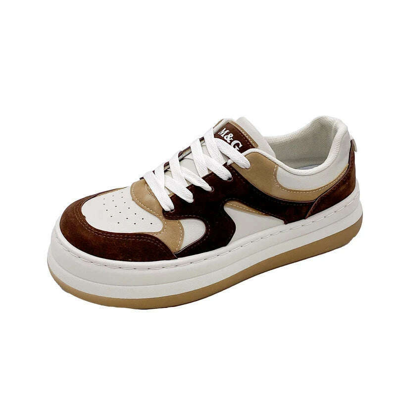 KIMLUD, Platform Sports Shoes Woman Flat Female Sneakers Women Black Fashion Tennis Spring Casual Vulcanize Shoes New In Spring Summer, brown / 34, KIMLUD APPAREL - Womens Clothes