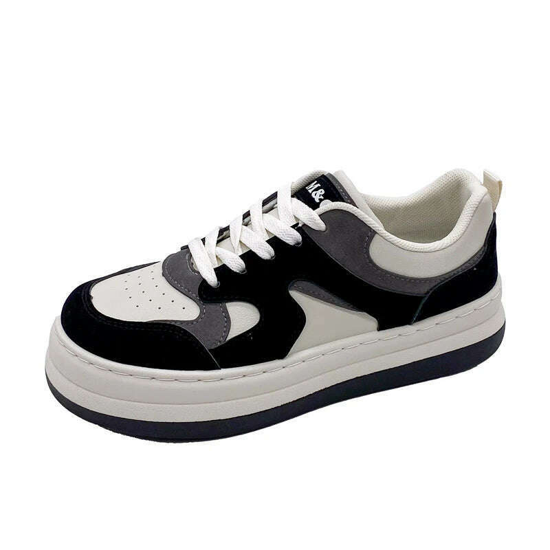 KIMLUD, Platform Sports Shoes Woman Flat Female Sneakers Women Black Fashion Tennis Spring Casual Vulcanize Shoes New In Spring Summer, black / 34, KIMLUD APPAREL - Womens Clothes
