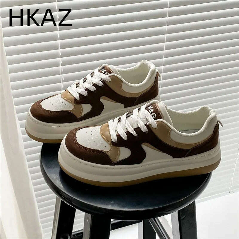KIMLUD, Platform Sports Shoes Woman Flat Female Sneakers Women Black Fashion Tennis Spring Casual Vulcanize Shoes New In Spring Summer, KIMLUD Womens Clothes