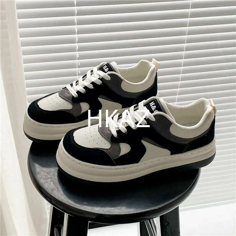 KIMLUD, Platform Sports Shoes Woman Flat Female Sneakers Women Black Fashion Tennis Spring Casual Vulcanize Shoes New In Spring Summer, KIMLUD Womens Clothes