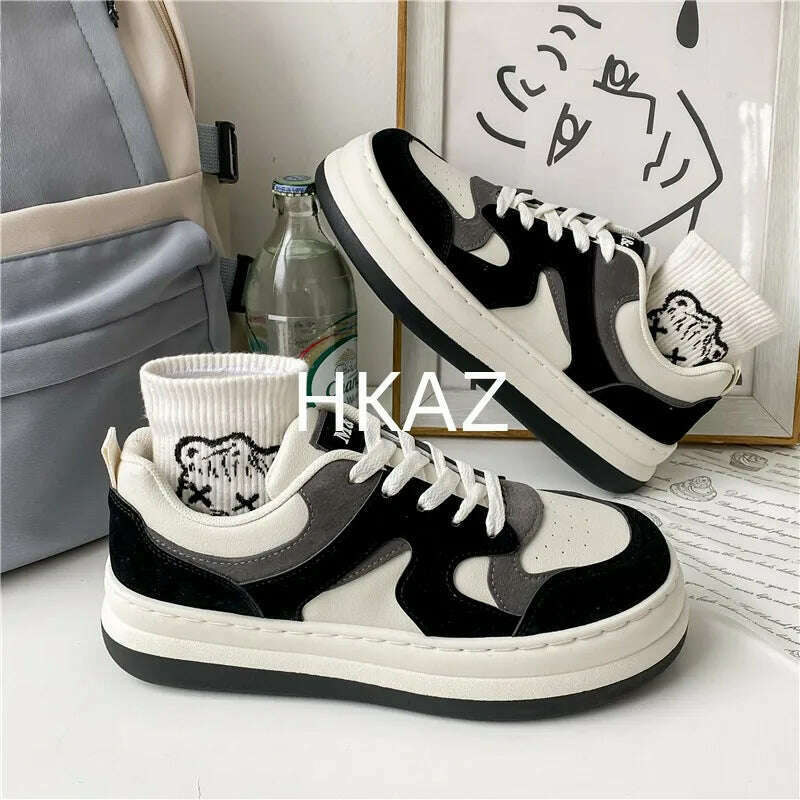 KIMLUD, Platform Sports Shoes Woman Flat Female Sneakers Women Black Fashion Tennis Spring Casual Vulcanize Shoes New In Spring Summer, KIMLUD Womens Clothes
