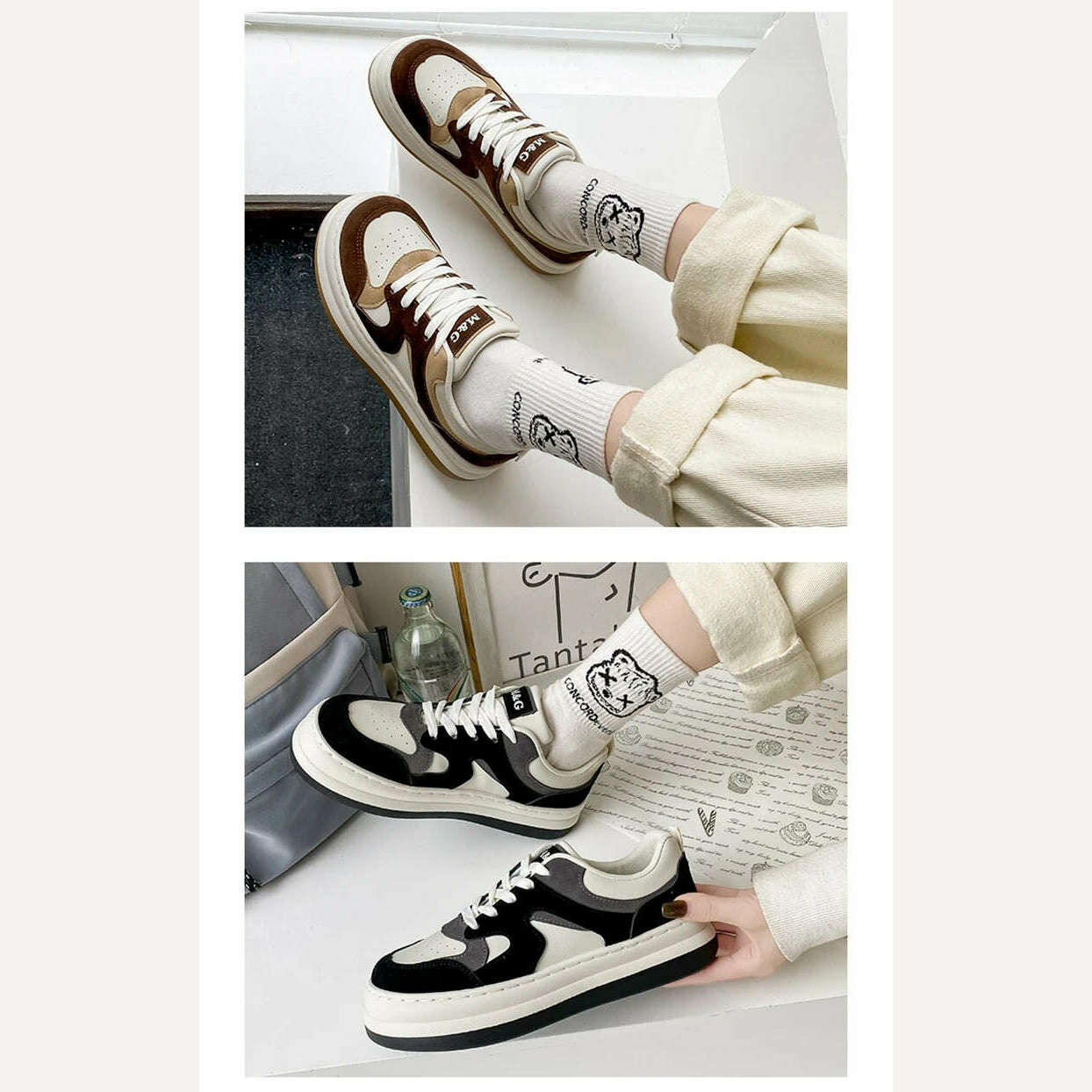 KIMLUD, Platform Sports Shoes Woman Flat Female Sneakers Women Black Fashion Tennis Spring Casual Vulcanize Shoes New In Spring Summer, KIMLUD Womens Clothes