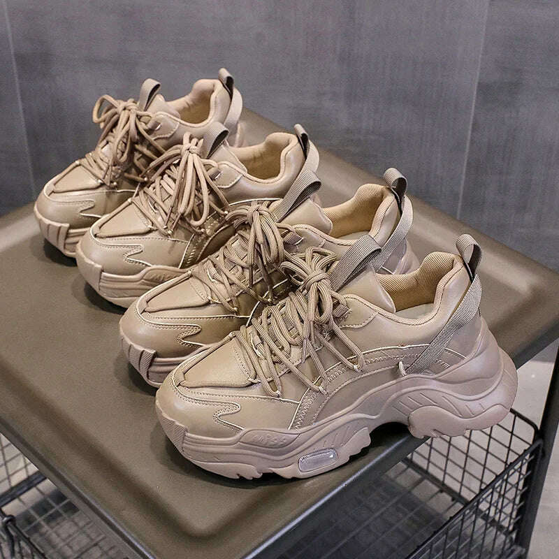KIMLUD, Platform Women Shoes 2022 Designer Sneakers Fashion Outdoor Flats Causal Lace Up Shoes Female Breathable Ladies Footwear Size, KIMLUD Womens Clothes