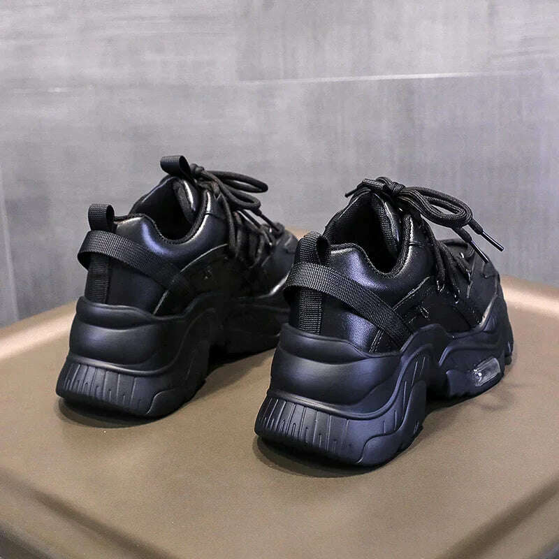 KIMLUD, Platform Women Shoes 2022 Designer Sneakers Fashion Outdoor Flats Causal Lace Up Shoes Female Breathable Ladies Footwear Size, black / 38 / CHINA, KIMLUD APPAREL - Womens Clothes