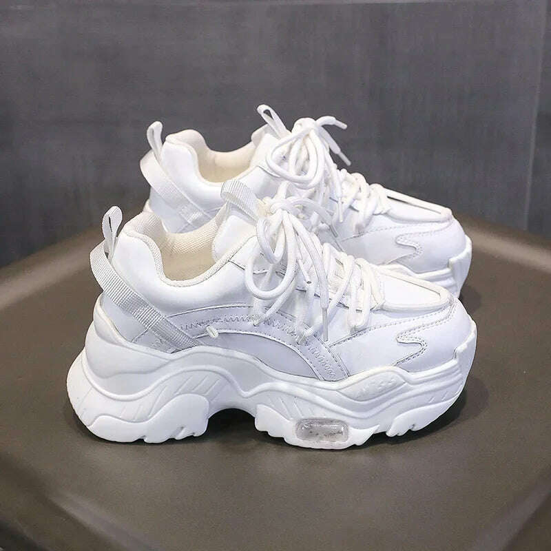KIMLUD, Platform Women Shoes 2022 Designer Sneakers Fashion Outdoor Flats Causal Lace Up Shoes Female Breathable Ladies Footwear Size, KIMLUD Womens Clothes