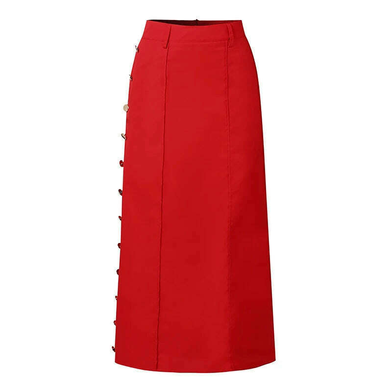 Plus Size 5XL VONDA Summer Skirts Women Buttons High Waist Long Maxi Skirt 2024 Fashion Elegant Solid Color Casual Loose Bottoms - KIMLUD