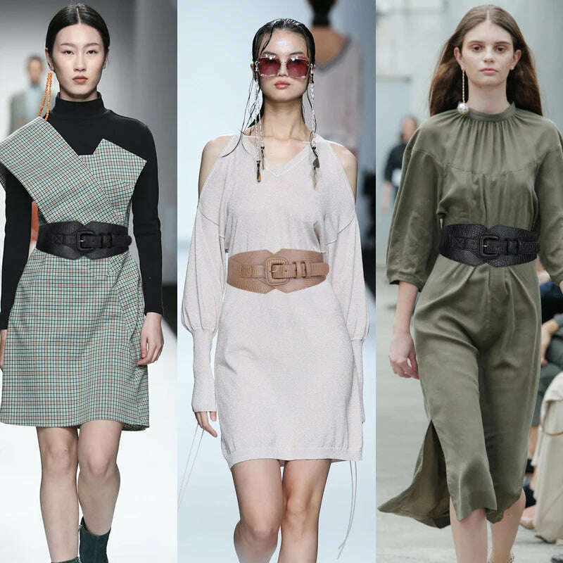 Plus Size Corset Belt Female Designer Belts For Women Dresses Wide Stretch Cummerbunds Elastic Ceinture Femme Big Waistband - KIMLUD