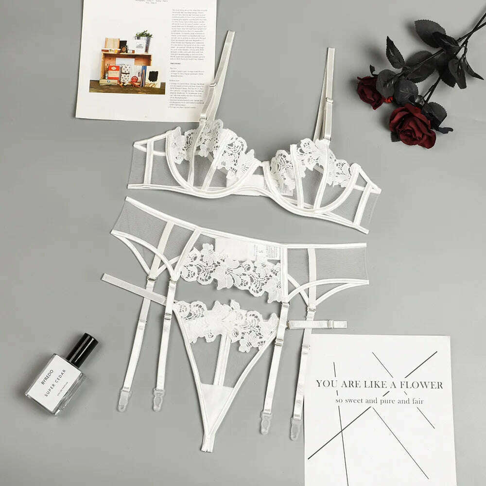 KIMLUD, Plus Size Crotchless Teddies Bodysuit Sexy Lingerie Women Mesh Lace Flora Open Bra Bodystockings Erotic violet Porn Underwear, KIMLUD Womens Clothes