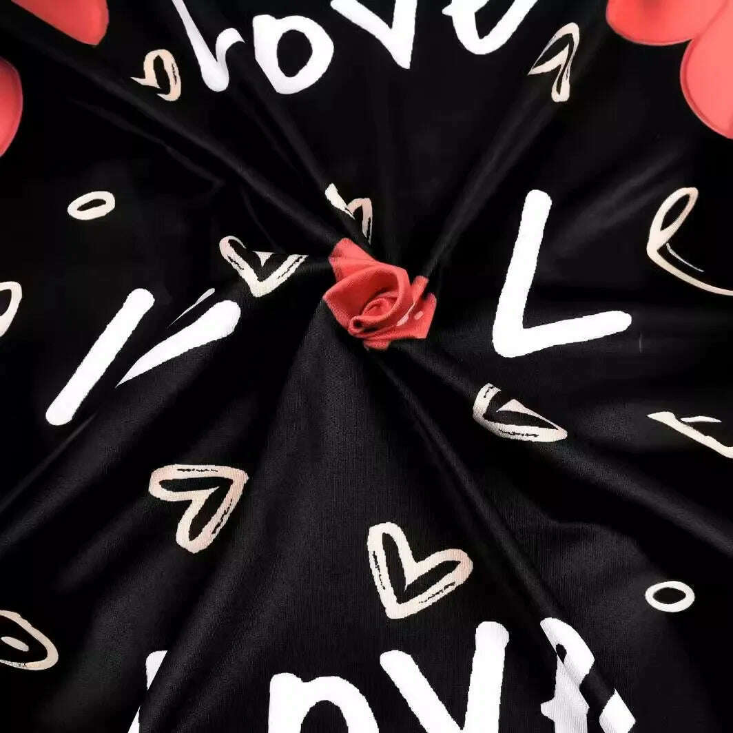 KIMLUD, Plus Size Summer Women's Dresses Fashion Contrast Heart Print U-Neck Sleeveless Casual Bodycon Mini Dress, KIMLUD Womens Clothes