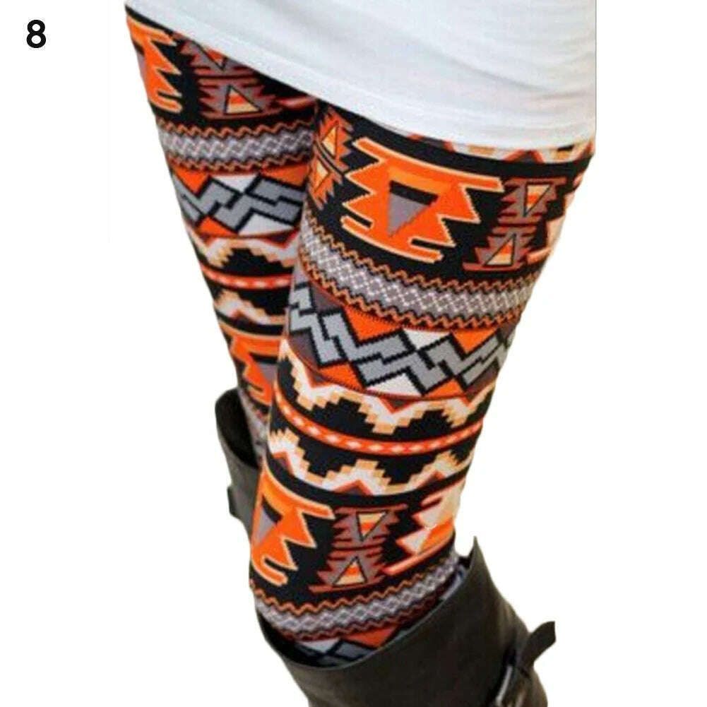 KIMLUD, Plus Size Winter Christmas Leggings Women's High Waist Floral/Elk Printed Long Pants Trousers Thermo Warm Elastic Slim Soft Pant, KIMLUD Womens Clothes