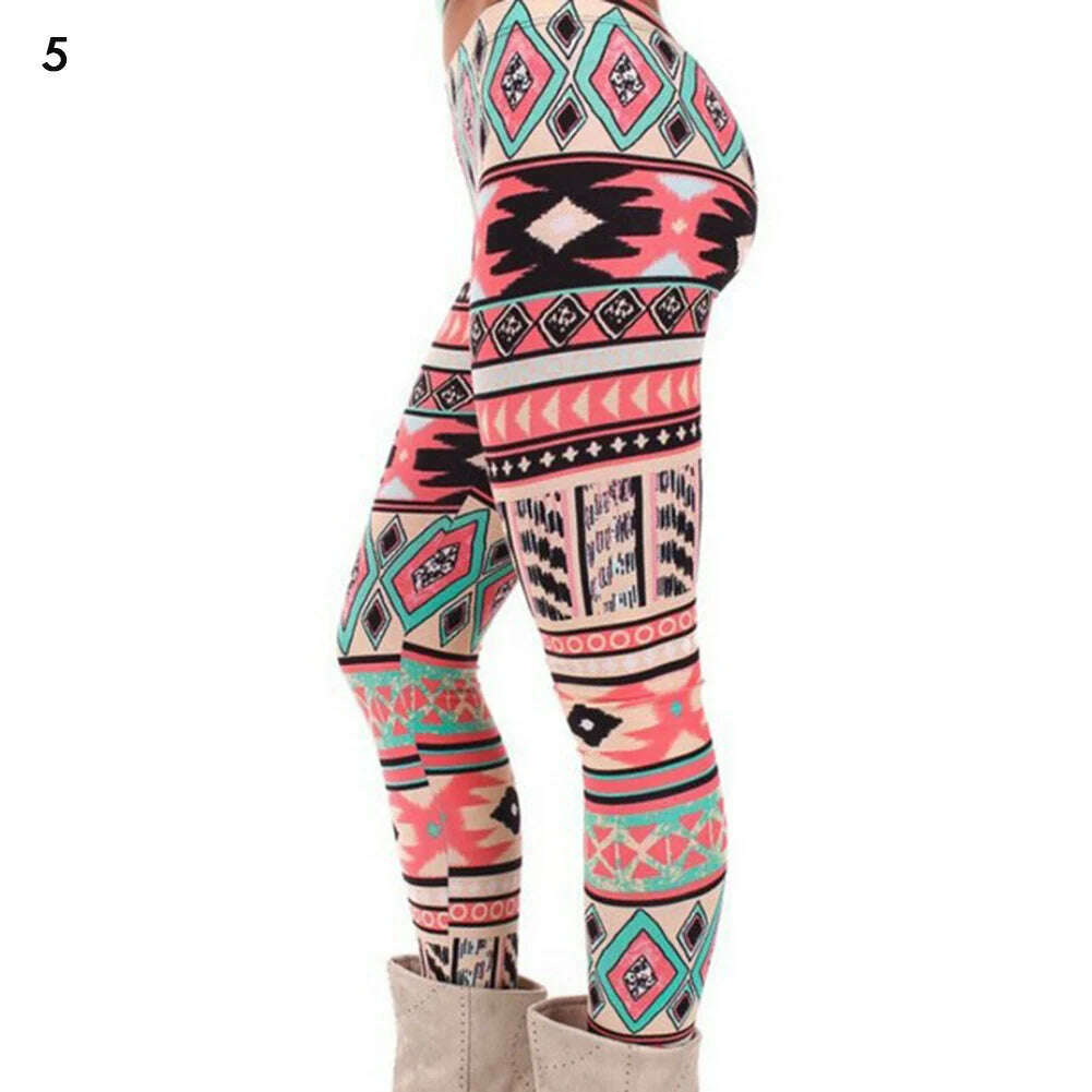 KIMLUD, Plus Size Winter Christmas Leggings Women's High Waist Floral/Elk Printed Long Pants Trousers Thermo Warm Elastic Slim Soft Pant, KIMLUD Womens Clothes
