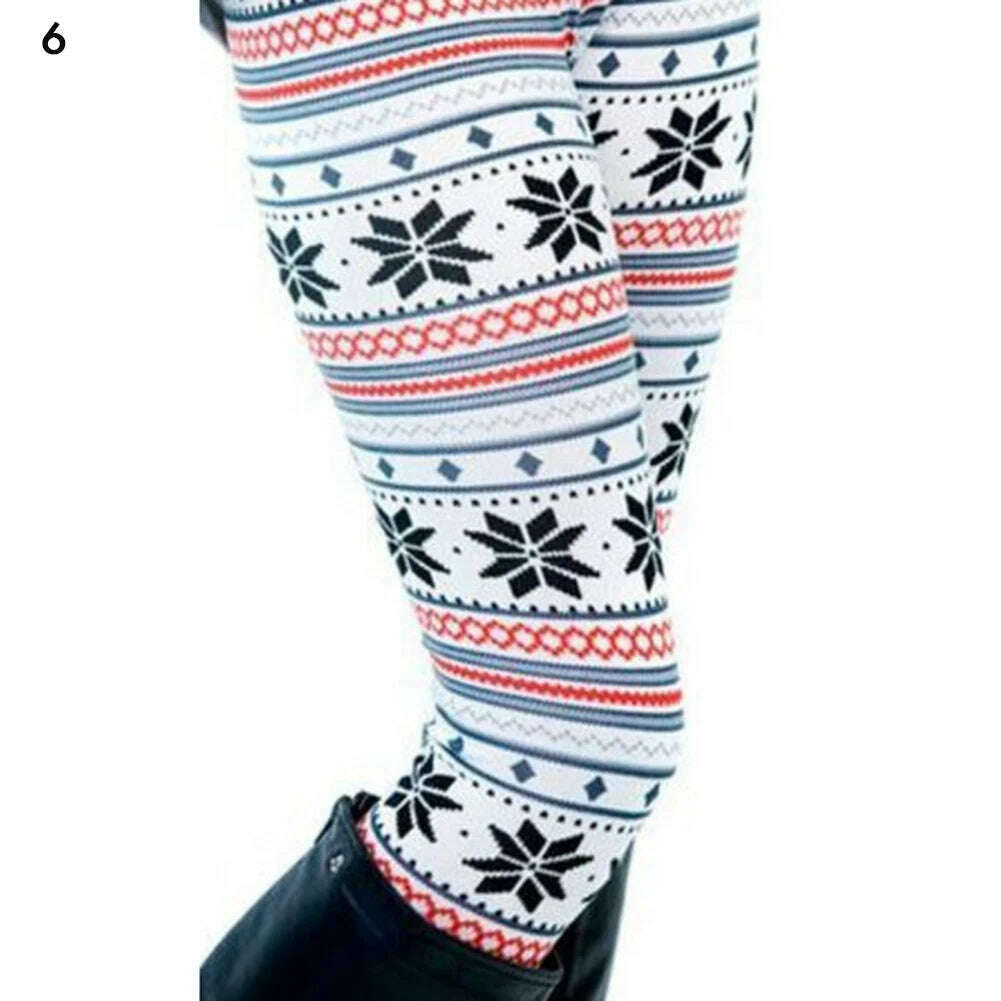 KIMLUD, Plus Size Winter Christmas Leggings Women's High Waist Floral/Elk Printed Long Pants Trousers Thermo Warm Elastic Slim Soft Pant, 6 / One Size, KIMLUD APPAREL - Womens Clothes