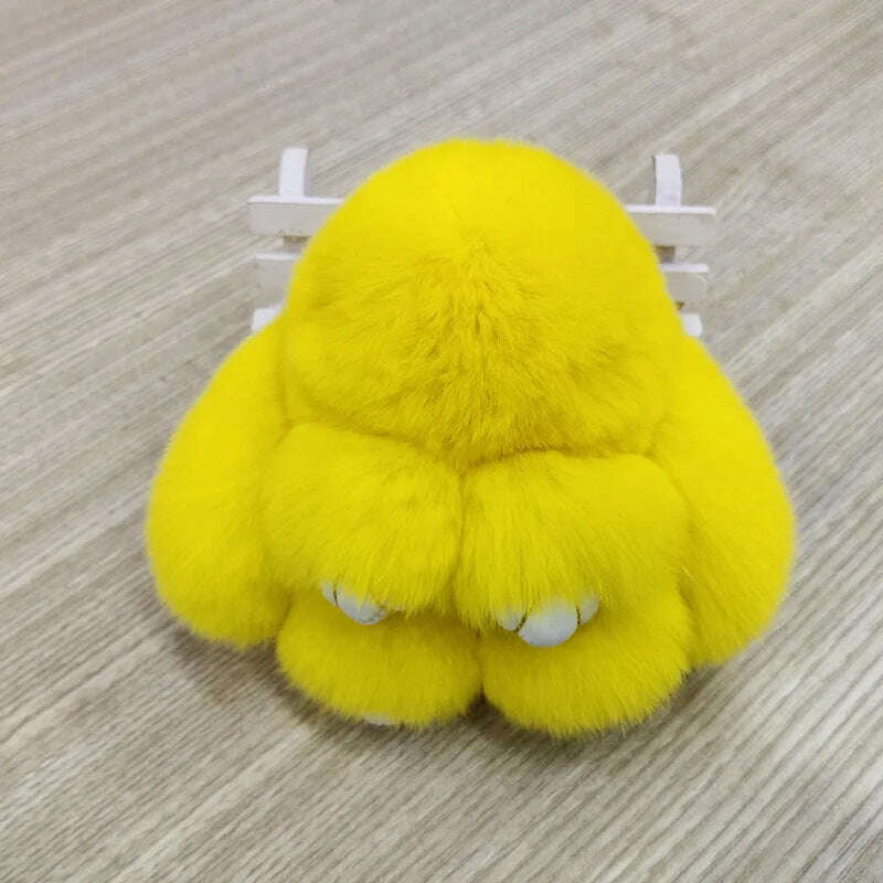 KIMLUD, Pompom Real Rabbit Fur Keychain Cute Fluffy Plush Doll Keychains Women Bags Keyrings Cars Key Ring Gift Charming Decoration, KY003-10 / 10 cm, KIMLUD APPAREL - Womens Clothes